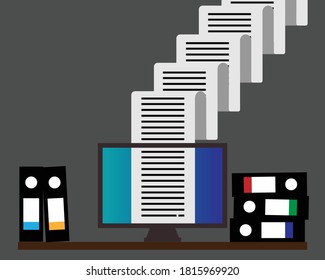 load of work and document to do vector