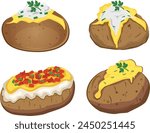 Loaded Baked Potato Collection Vector