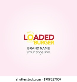 Loaded Burger vector logo, Fast food Burger creative logo, Fast food Café Identity design, restaurant logo,