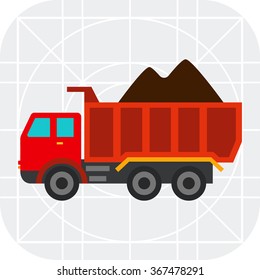 Loaded dump truck icon