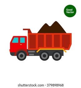 Loaded dump truck icon