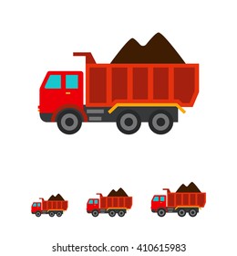 Loaded dump truck icon