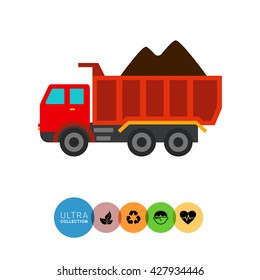 Loaded dump truck icon