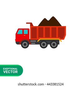 Loaded dump truck icon