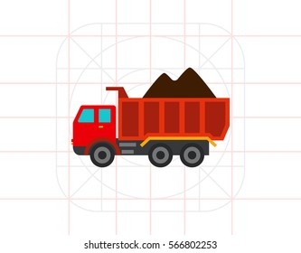 Loaded dump truck icon