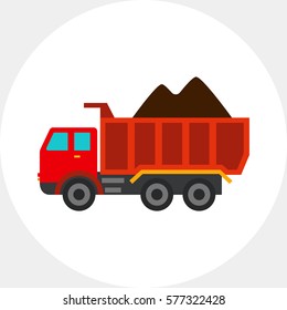 Loaded dump truck icon