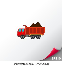 Loaded dump truck icon