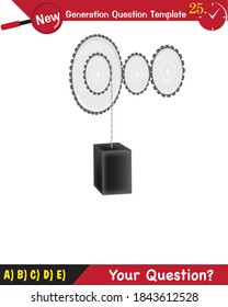 Loaded Movable Pulleys and rope physics drawing on board, pulley, eps, new generation, vector