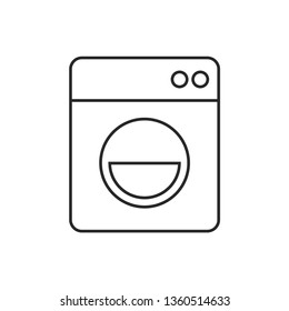 loaded washing machine illustration. Laundry vector outline icon