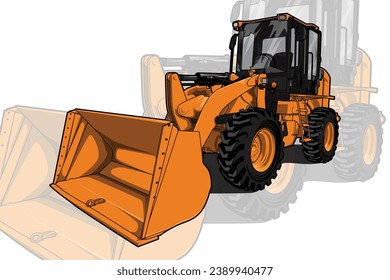 	
Loader 3d drawing vector illustration