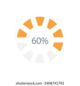 Loader bar infographic chart design template. Circular progress wheel. More than half. Editable ring infochart with performance level. Visual data presentation