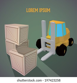 Loader with boxes vector illustration