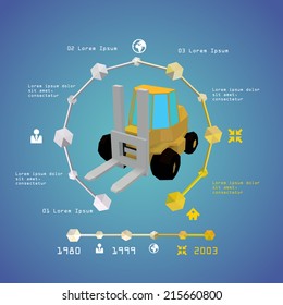 Loader with boxes vector illustration infographic elements vector illustration