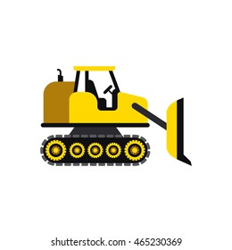 Loader/ bulldozer icon in flat style