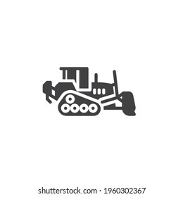 Loader bulldozer vector icon. filled flat sign for mobile concept and web design. Bulldozer excavator glyph icon. Symbol, logo illustration. Vector graphics