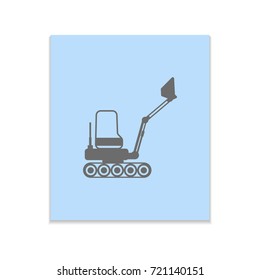 Loader car sign Vector black icon on color sticker. Material design