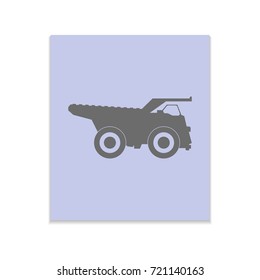 Loader car sign Vector black icon on color sticker. Material design