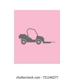 Loader car sign Vector black icon on color sticker. Material design