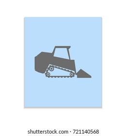 Loader car sign Vector black icon on color sticker. Material design