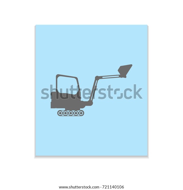 Loader car sign Vector black icon on color\
sticker. Material\
design