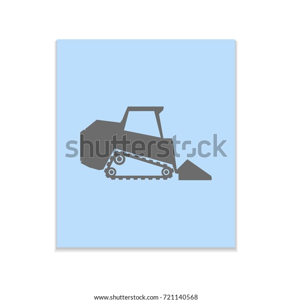 Loader car sign Vector black icon on color\
sticker. Material\
design