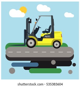 Loader car - Vector flat cartoon illustration