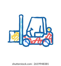 loader cart doodle icon sketch vector. loader cart sign. isolated symbol illustration