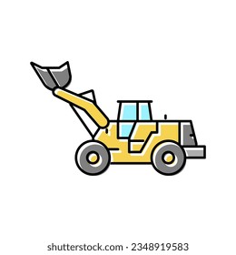 cargador de vehículo de construcción de color vector de icono. señal del vehículo de construcción del cargador. ilustración de símbolo aislado