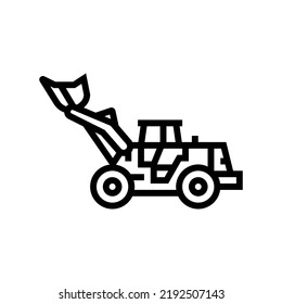 loader construction car vehicle line icon vector. loader construction car vehicle sign. isolated contour symbol black illustration