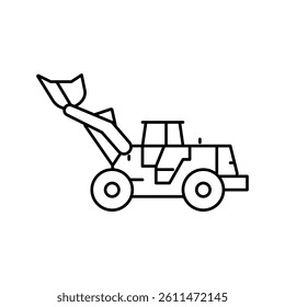 loader construction car vehicle line icon vector. loader construction car vehicle sign. isolated contour symbol black illustration