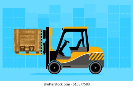 Loader with a container. Logistics and delivery