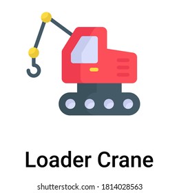 loader crane flat icon, labor day flat vector design