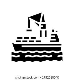 vector de icono de glifo de puerto de grúa cargador. señal del puerto de grúa del cargador. símbolo de contorno aislado ilustración negra