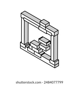 loader crane port isometric icon vector. loader crane port sign. isolated symbol illustration