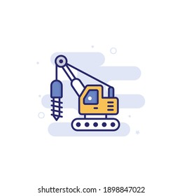 Loader Crane vector filled outline icon style illustration. EPS 10 file 