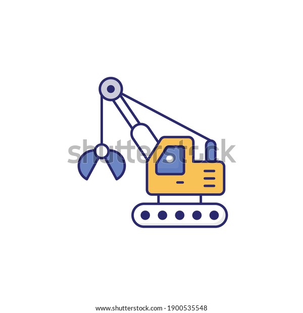 Loader\
Crane vector icon style illustration. EPS file\
10