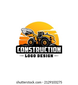 loader, excavator and construction logo vector	