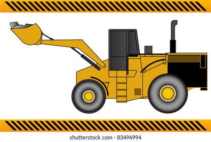 Loader excavator construction machinery equipment isolated