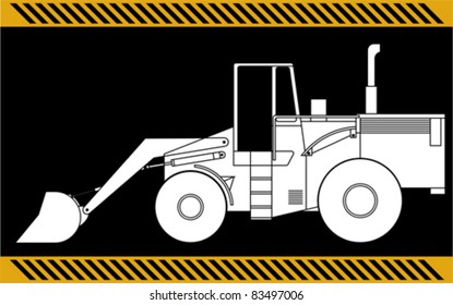 Loader excavator construction machinery equipment isolated
