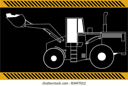 Loader excavator construction machinery equipment isolated