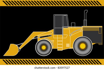 Loader excavator construction machinery equipment isolated