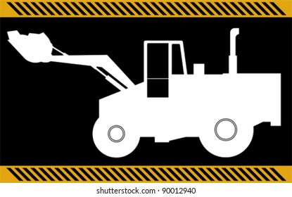 Loader excavator construction machinery equipment isolated
