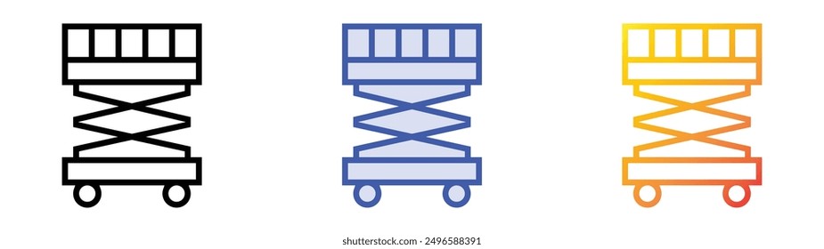 loader icon. Linear, Blue Fill and Gradient Style Design Isolated On White Background
