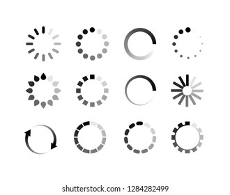 Loader icon vector circle button. Load sign symbol progress bar for upload download round process.