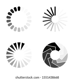 Loader icon vector circle button. Load sign symbol progress bar for upload download round process. Vector illustration.