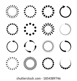 Loader icon vector circle button. Load sign symbol progress bar for upload download round process.