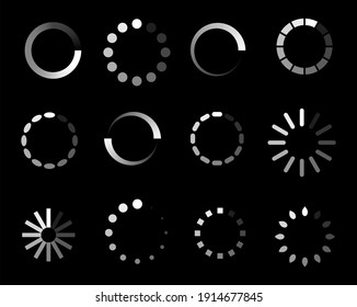Loader icon vector circle button. Load sign symbol progress bar for upload download round process.