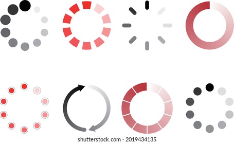 Loader icon vector circle button. Load sign symbol progress bar for upload download round process. Vector illustration.