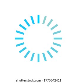 Loader or loading icon vector rotating indicator for animated downloading process symbol, preloader circle bar modern design