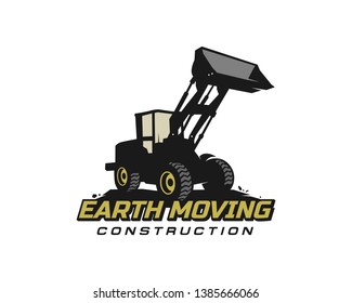 Loader logo template vector. Heavy equipment logo vector for construction company. Creative bulldozer illustration for logo template.